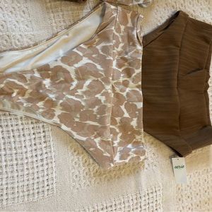 Lot aerie swimsuits. Brown leopard. Barely worn. Sz m